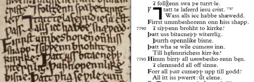 a comparison of 65r in the manuscript and edition