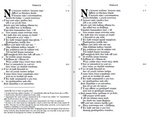 Comparison of diplomatic and critical editions